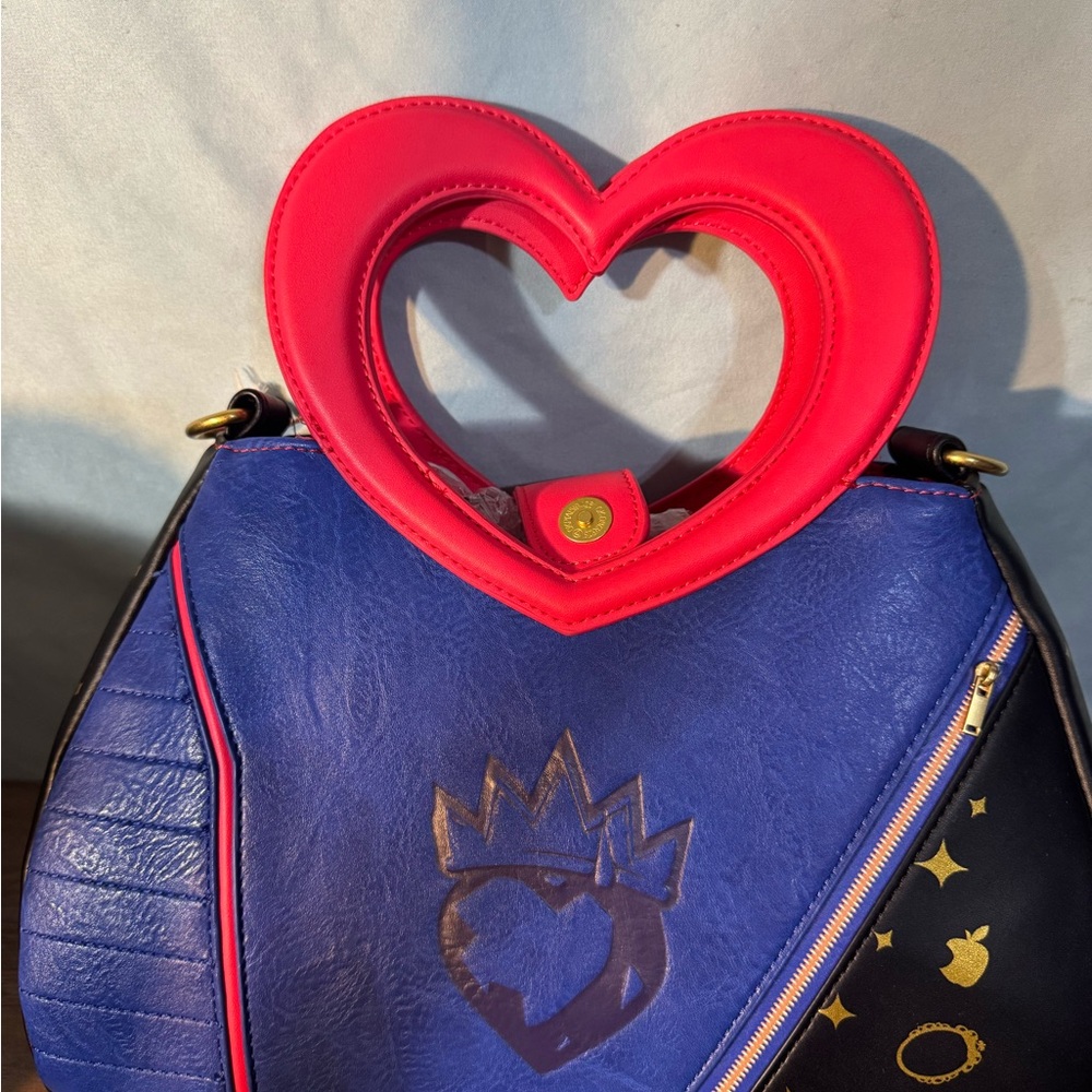 Heart Handle Blue and Red Women's Bag